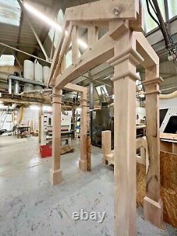 Oak Porch + Over Hanging Front Rafters Detailed Columns feature beams