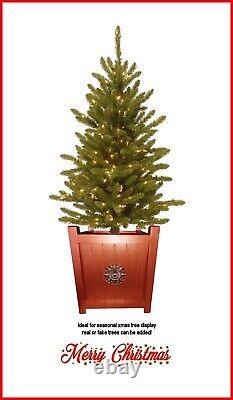 Oh Christmas Tree Medium Decorative Metallic Front Door Container Planter