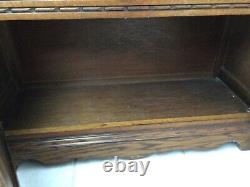 Old Charm Dark Oak Glass Display Cabinet with Cupboard and Key Model 2155