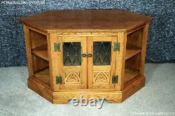 Old Charm Vintage Oak Corner Tv Stand Table Media DVD Satellite Storage Cabinet