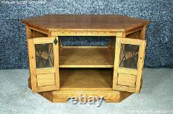 Old Charm Vintage Oak Corner Tv Stand Table Media DVD Satellite Storage Cabinet