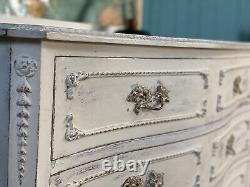 Olympus French Louis Style Bow Fronted Chest Of 5 Drawers Shabby Chic DELIVERY