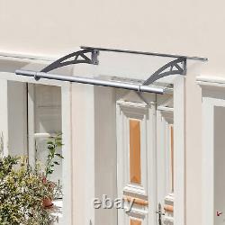 Outsunny Front Door Awning with Window Bracket for Porch Patio 120cm x 90cm