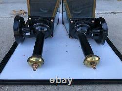 PAIR Vintage CARRIAGE Automobile Buggy Lamps LIGHTS Porch OLD Brass & GLASS