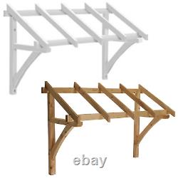 Porch Canopy for Front Door Apex / Flat Roof / Bracket White Primed / Timber