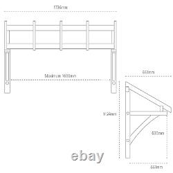 Porch Canopy for Front Door Apex / Flat Roof / Bracket White Primed / Timber