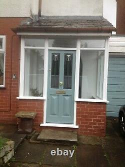 Porch With Windows And Hardwood Front Door! Made To Measure! Stained Glass