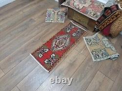 Red Rug, Wool Rug, Turkish Rug, Vintage Rug, Small Rug, Front Door Rug, Runner