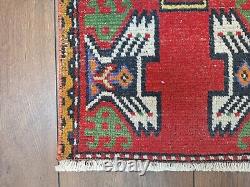 Red Rug, Wool Rug, Turkish Rug, Vintage Rug, Small Rug, Front Door Rug, Runner