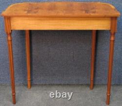 Reprodux Bevan Funnell Console Table Yew Wood Serpentine Front