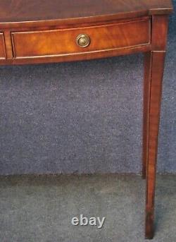 Reprodux Bevan Funnell Hall Table Flame Mahogany Bow Front 2 Drawers