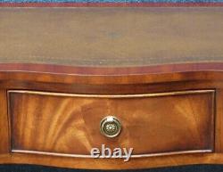 Reprodux Bevan Funnell Writing Table Mahogany Leather Top Serpentine Front
