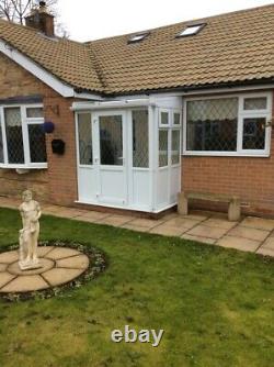 SPECIAL OFFER White double glazed upvc front porch 6ft x 4ft base with panels