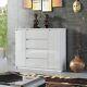 Sideboard 2 doors 4 Drawers tv unit cabinet White High Gloss Fronts