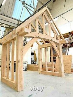 Solid Oak Bespoke Porch With Full Curved Beam Bespoke Made To Measure Oak