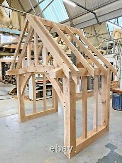 Solid Oak Bespoke Porch With Full Curved Beam Bespoke Made To Measure Oak