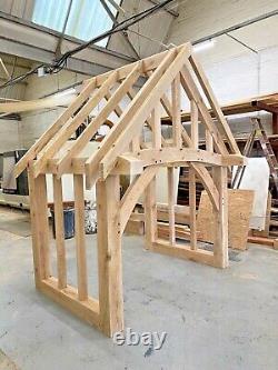 Solid Oak Bespoke Porch With Full Curved Beam Bespoke Made To Measure Oak