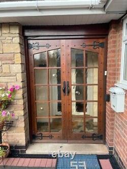 Solid Wood Oak Entrance Porch Front Doors (no Frame) Glazed. 74 Cms X 215 Each Dr