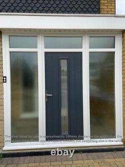 Solidor Amalfi Composite Front Door Anthracite Grey door, white uPVC frames