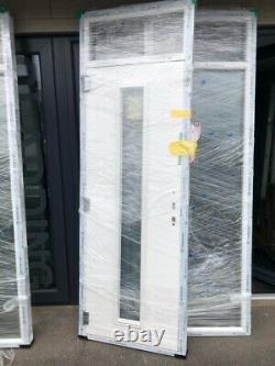 Solidor Amalfi Composite Front Door Anthracite Grey door, white uPVC frames