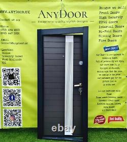 Stock Clearance Modern Front Door Metal Frame & Hardware included Full Kit