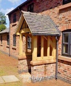 THE BRABOURNE PORCH in solid oak. CURVED FRONT POSTS & FULL CURVED TIE BEAM