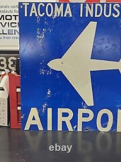 Tacoma Industrial Airport Aircraft Road Sign Washington State Blue White USA