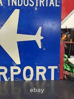 Tacoma Industrial Airport Aircraft Road Sign Washington State Blue White USA