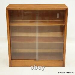 Teak Vintage Retro Glass Front Bookcase Display Cabinet FREE UK Delivery