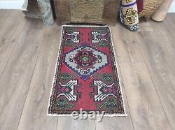 Turkish Rug, Wool Rug, Handmade Rug, Vintage Rug, Red Rug, Front Door Rug, Rug