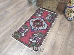 Turkish Rug, Wool Rug, Handmade Rug, Vintage Rug, Red Rug, Front Door Rug, Rug