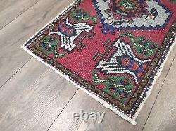 Turkish Rug, Wool Rug, Handmade Rug, Vintage Rug, Red Rug, Front Door Rug, Rug