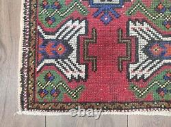 Turkish Rug, Wool Rug, Handmade Rug, Vintage Rug, Red Rug, Front Door Rug, Rug