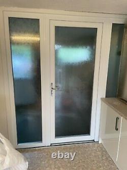 UPVC DOUBLE GLAZED DOOR, FRAME And 2 X PVCU-SIDE LIGHT-PORCH