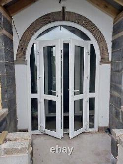 UPVC FRONT DUBLE DOOR ARCH Double Glazed French Doors & Frame, 3 Keys