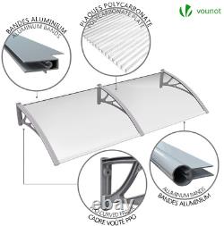 VOUNOT Front Door Canopy Outdoor Awning, Rain Shelter for Back Door, Porch, Wind
