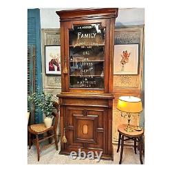 Victorian Oak Glazed Dresser / Cabinet /Bookcase c1890