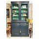 Victorian Painted Glazed Bookcase Dresser / Display Cabinet With Keys c1890