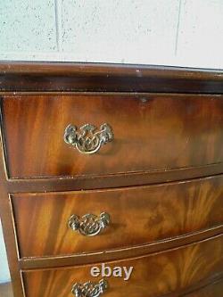 Vintage Antique Style Mahogany Bow Front Chest Of Drawers 4 Drawer Chest