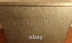 Vintage Athens Dairy Co. Sayre Pa. Metal Front Porch Milk Box Cooler Container