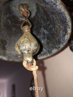 Vintage Cast Iron Rustic Horse Dinner Bell Porch Front Door Wall Mounted Antique