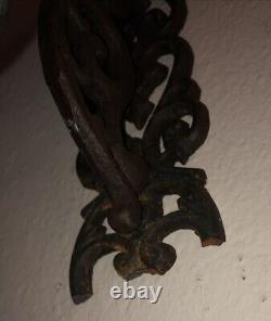 Vintage Cast Iron Rustic Horse Dinner Bell Porch Front Door Wall Mounted Antique