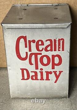 Vintage Insulated Front Porch Metal Milk Box CREAM TOP DAIRY Lancaster PA