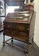 Vintage Jacobean Style Oak Slope Fronted Writing Bureau With Barley Twist Legs