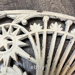 Vtg Oval Heavy Duty Ornate Scroll Cast Iron Front Door Mat or Plant Stand Grate