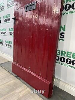 WOODEN TIMBER FRONT DOOR RED 1930s BESPOKE EXTERNAL EXTERIOR TALL LEADED STAINED