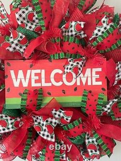 Watermelon front door Wreath, Summer Decor, Watermelon Decor, Porch Wreath, Summ