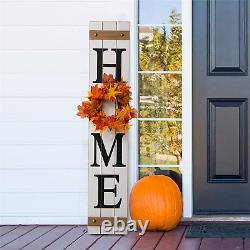 Welcome Porch Sign Wood Vertical for Front Door, Farmhouse Standing Wooden Home