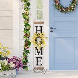 Welcome Porch Sign Wood Vertical for Front Door, Farmhouse Standing Wooden Home