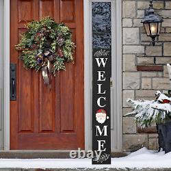 Welcome Sign for Front Door, Wood Outdoor Welcome Sign for Front Porch Standing
